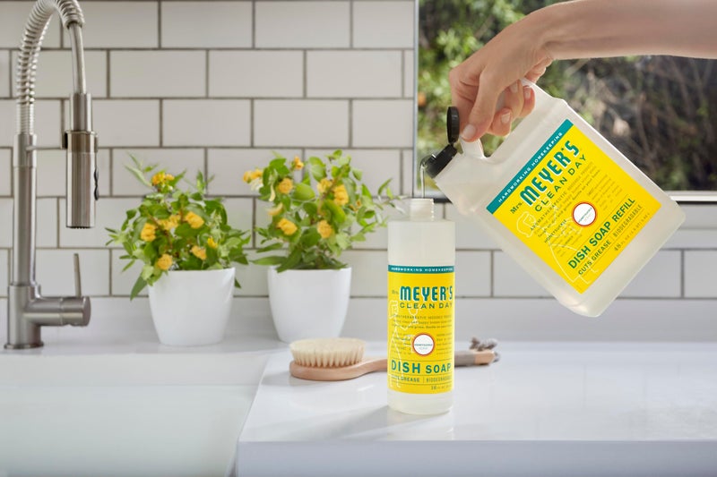 MRS. MEYER'S CLEAN D السّيدة. عبوة صابون الأطباق السائل من مايرز كلين داي، تركيبة قابلة للتحلل الحيوي، زهر العسل 48 أونصة سائلة. أوقية - Image 5